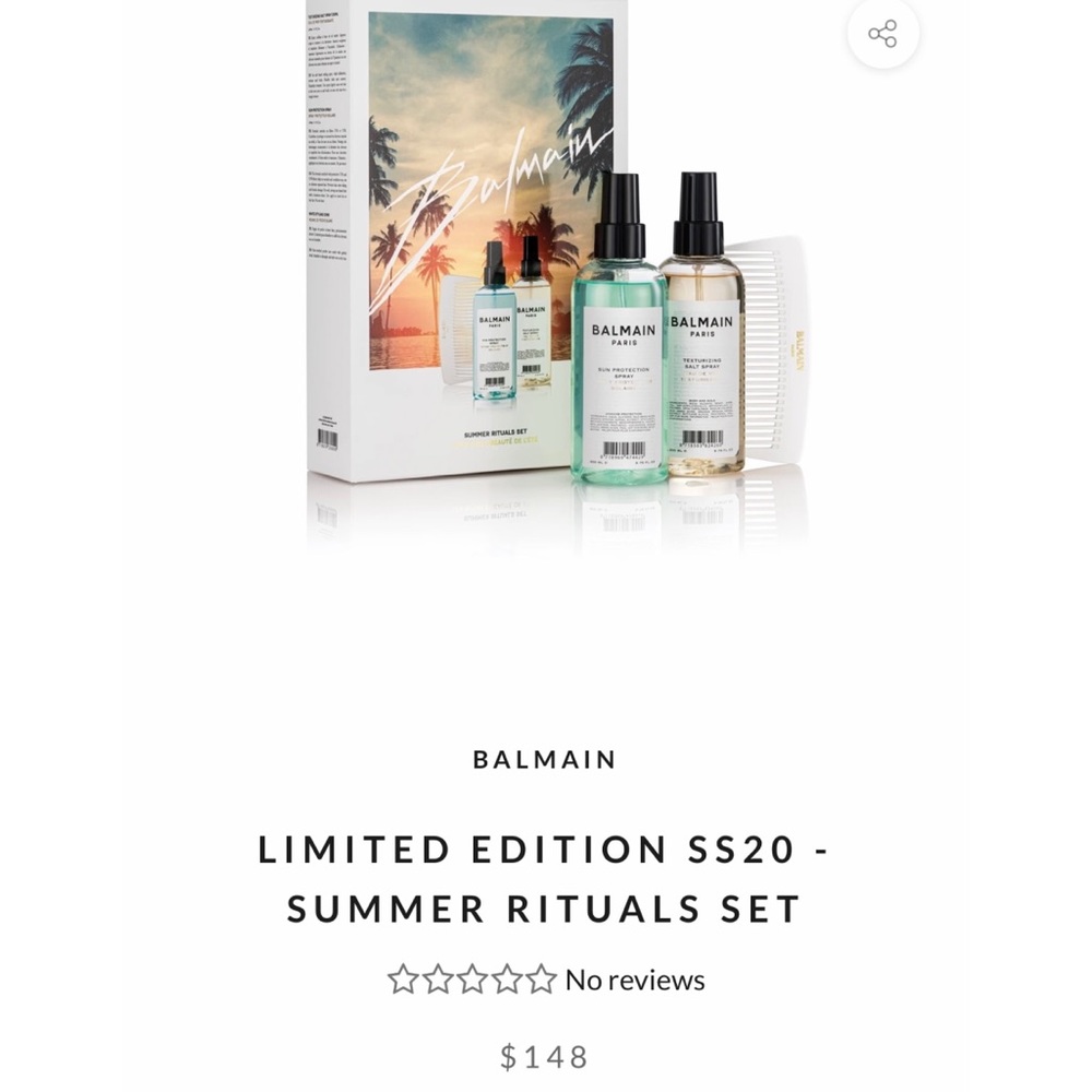 Balmain limited edition SS20 summer rituals set